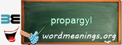 WordMeaning blackboard for propargyl